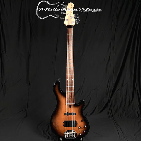 Lakland USA 55-14 - 5-String Bass Guitar - Tobacco Sunburst Finish w/Case (550134) @9.2lbs