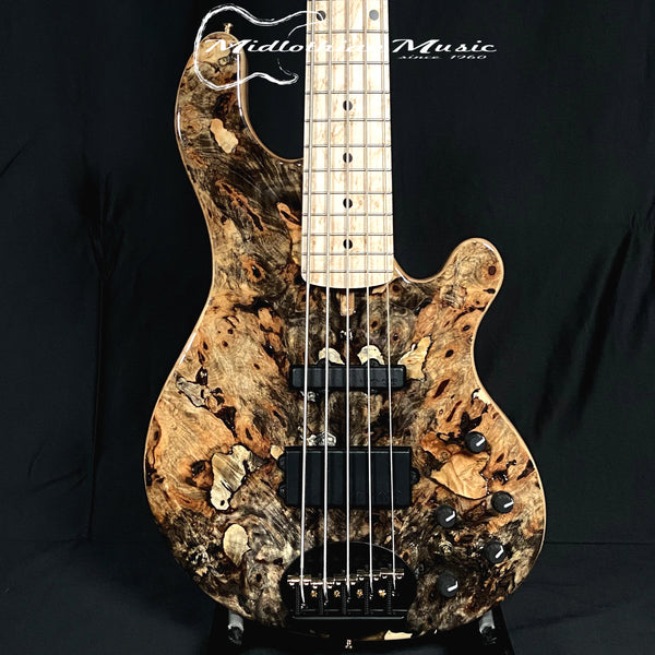 Lakland USA 55-94 Custom Deluxe - 5-String Bass - Buckeye Burl Gloss Finish & Gold/Black Hardware w/Case (7935)
