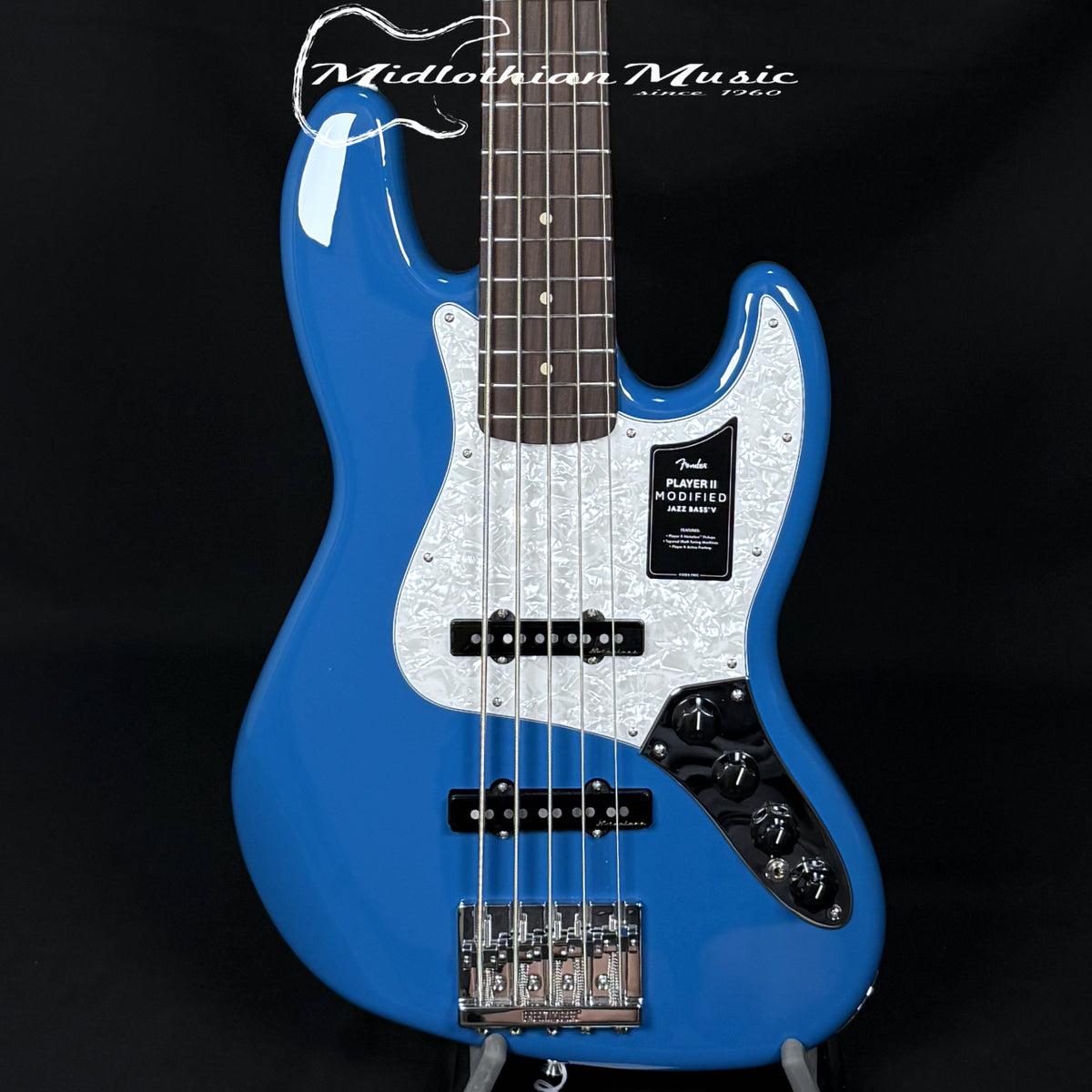Fender Player II Modified Active Jazz Bass V - Electric Blue Gloss Fin