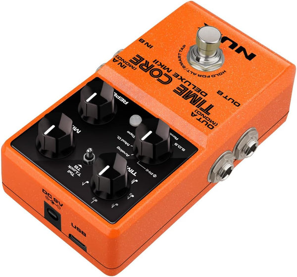 NUX Time Core Deluxe MKII Delay Effect Pedal - 7 Types Of Delay, 40 Seconds Stereo Phrase Looper & More!