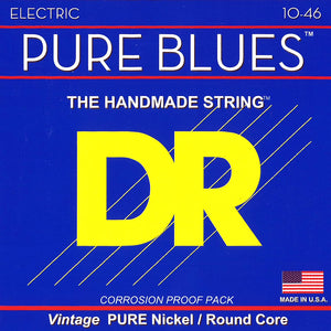 DR Strings - Pure Blues - Vintage Pure Nickel Round Core Strings - 10-46 (1 Pack)