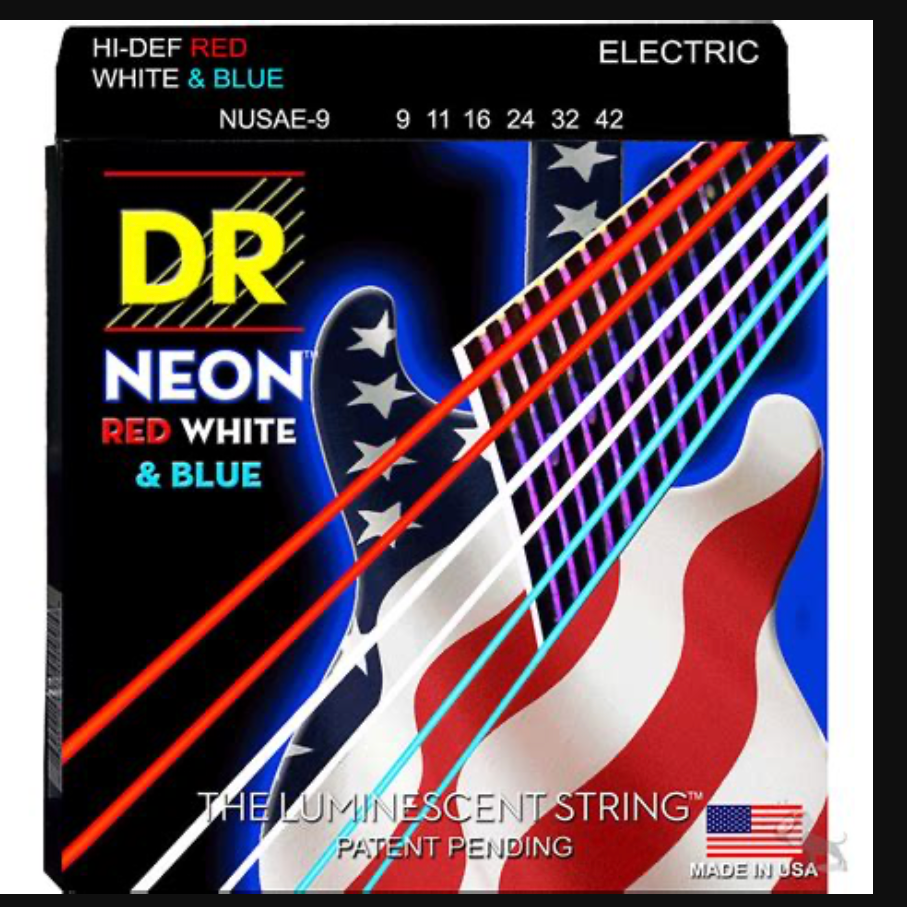 DR Neon NWA-11 Cordes Guitare Acoustique Blanches Fluorescentes - Jeu De Cordes HiDef Avec Technologie K3
