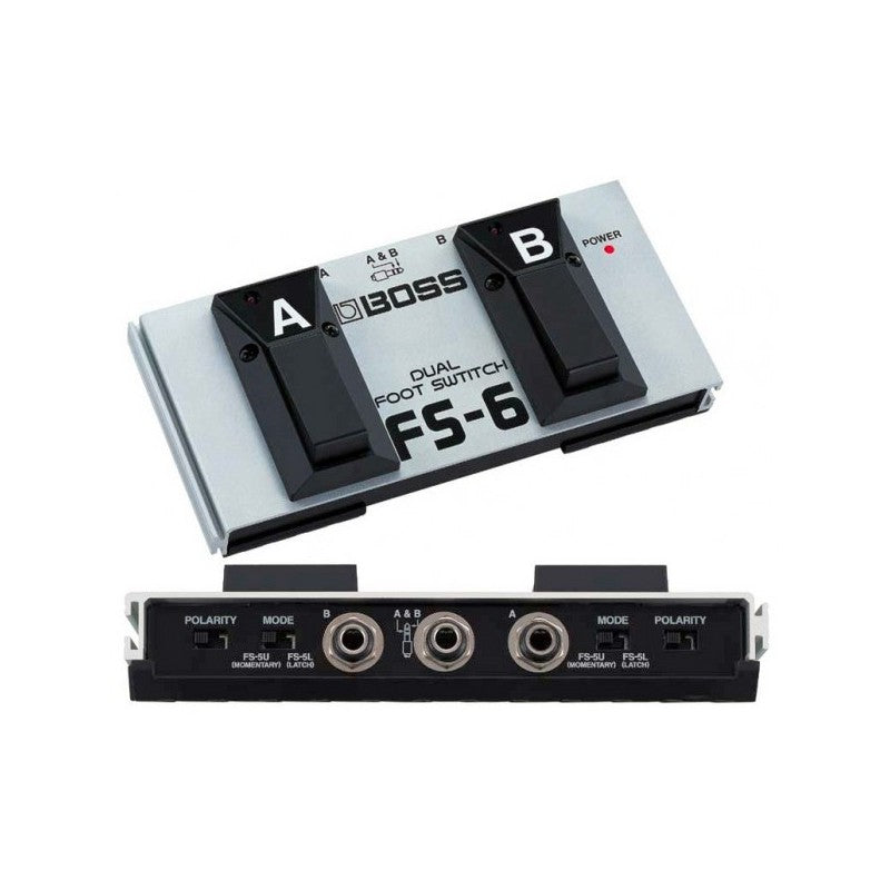 Boss FS-6 Dual Footswitch Pedal - Momentary/Latching - Black/Silver Fi