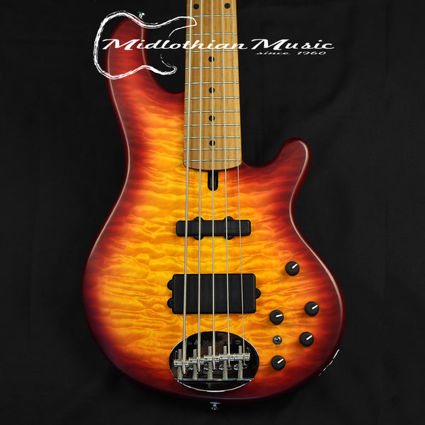 Lakland Skyline 55-02 Deluxe 5-String Bass - Quilted Satin Cherry Sunburst (210911284)