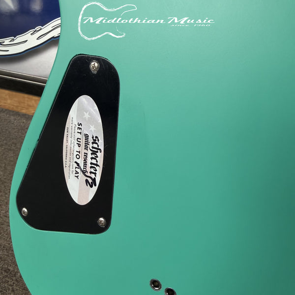 Schecter C-6 Deluxe - 6-String Electric Guitar - Satin Aqua Finish USED