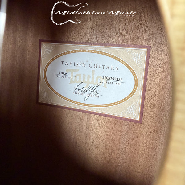 Taylor - 110ce - Acoustic-Electric Dreadnought Guitar - Natural Finish w/Gig Bag + Original Paperwork USED