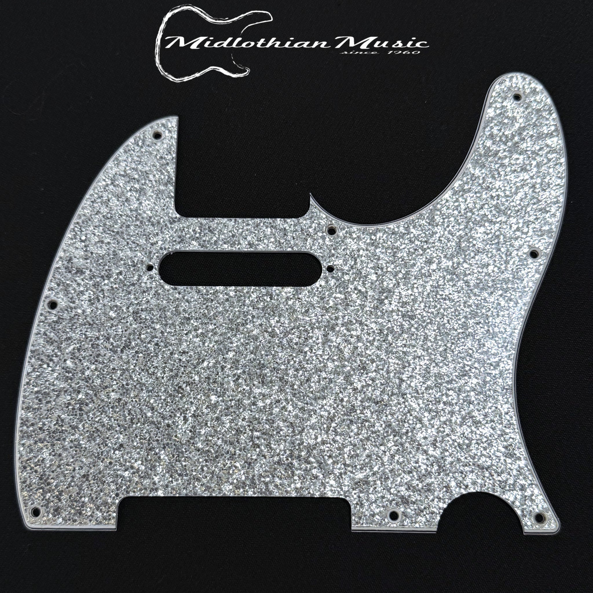 Telecaster Style Pickguard - Silver Sparkle USED