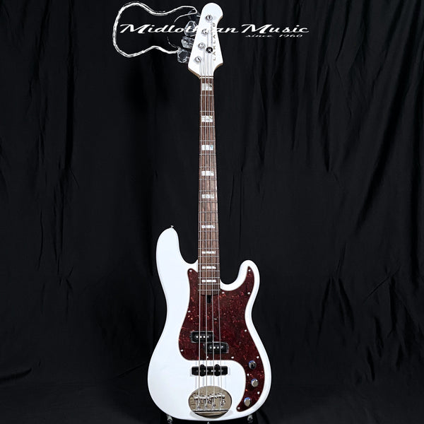 Lakland Skyline 44-64 Custom PJ - 4-String Bass - White Gloss w/Tortoise Pickguard w/FREE GATOR GIG BAG!