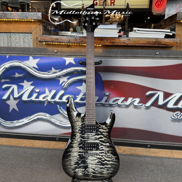 Schecter - C-6 Plus Electric Guitar - Charcoal Burst Finish - Unique Stunning Pattern!