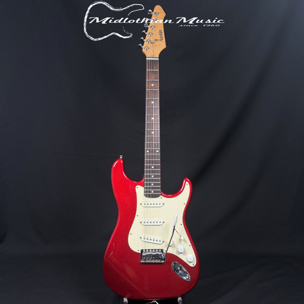 Austin - Strat Style 6-String Electric Guitar - Candy Apple Red Gloss Finish USED
