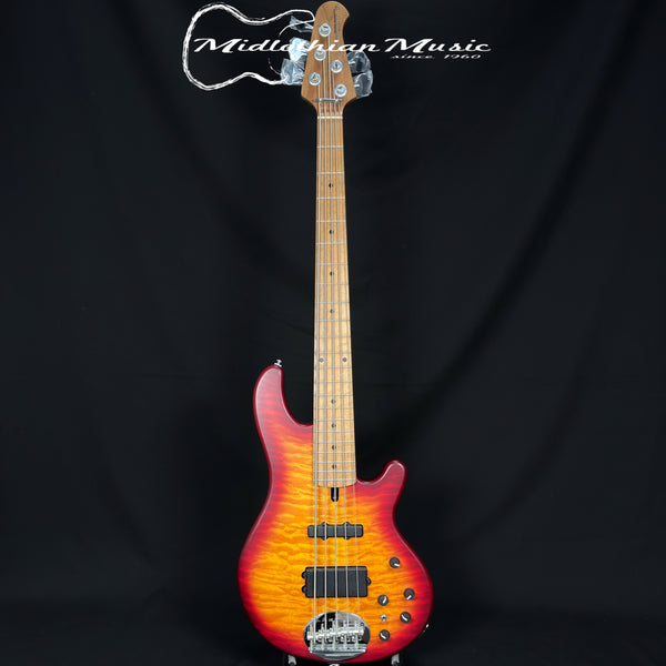 Lakland Skyline 55-02 Deluxe 5-String Bass - Quilted Satin Cherry Sunburst (210911284)