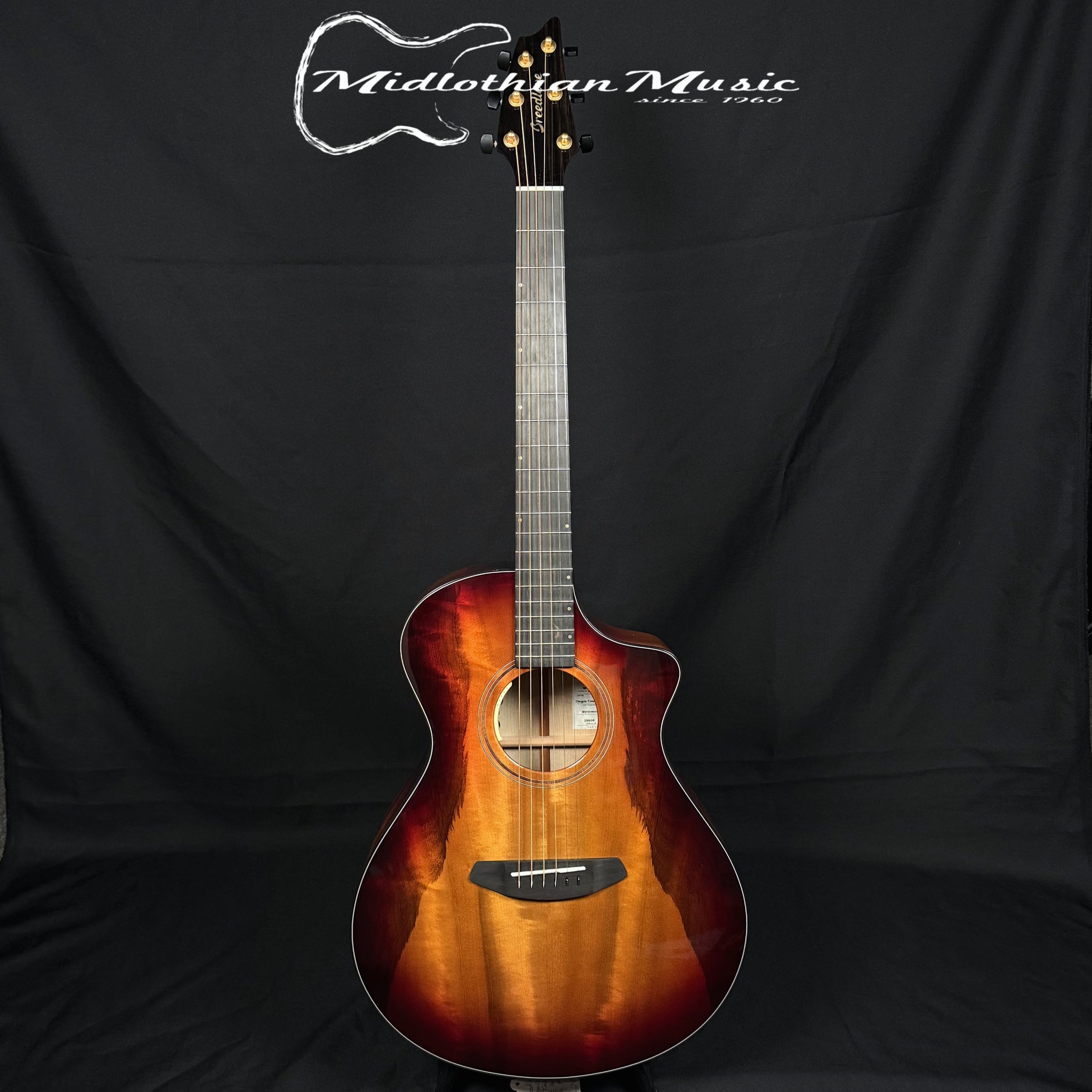 Breedlove - Oregon Concert Old Fashioned CE - Acoustic/Electric Guitar - Myrtlewood Orange/Red Gloss Finish