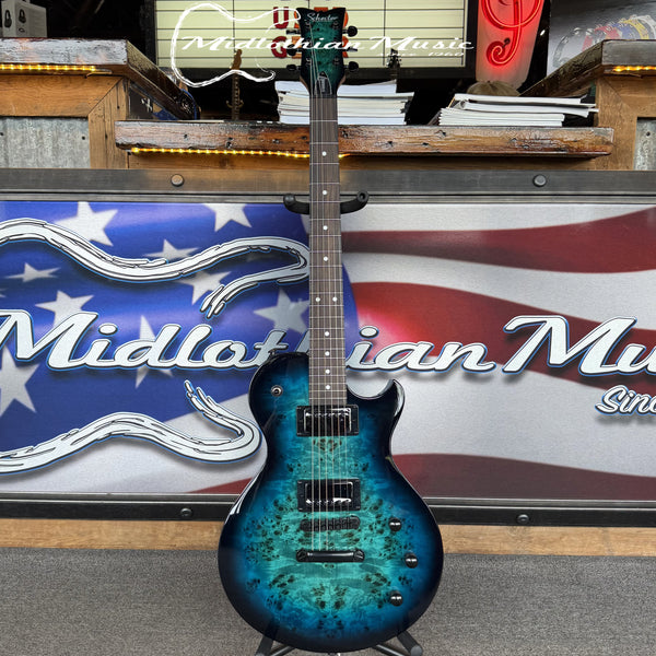 Schecter - Solo-II Standard Electric Guitar - Ocean Blue Burst Burl Gloss Finish