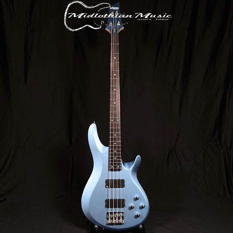 Schecter C-4 Deluxe Bass Guitar - 4-String Active Bass - Satin Blue Metallic Finish