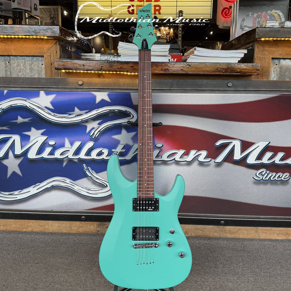 Schecter C-6 Deluxe - 6-String Electric Guitar - Satin Aqua Finish USED