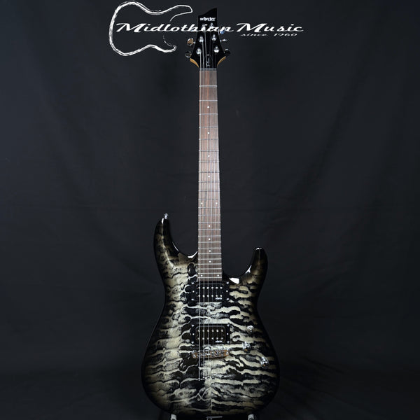 Schecter - C-6 Plus Electric Guitar - Charcoal Burst Finish - Unique Stunning Pattern!