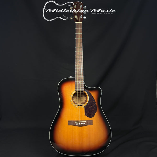 Fender - CD-140SCE Acoustic/Electric Guitar - w/Free Case! Sunburst Gloss Finish