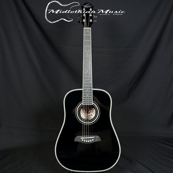 Oscar Schmidt - OG1B-A 3/4 Dreadnought Acoustic Guitar - Black Gloss Finish