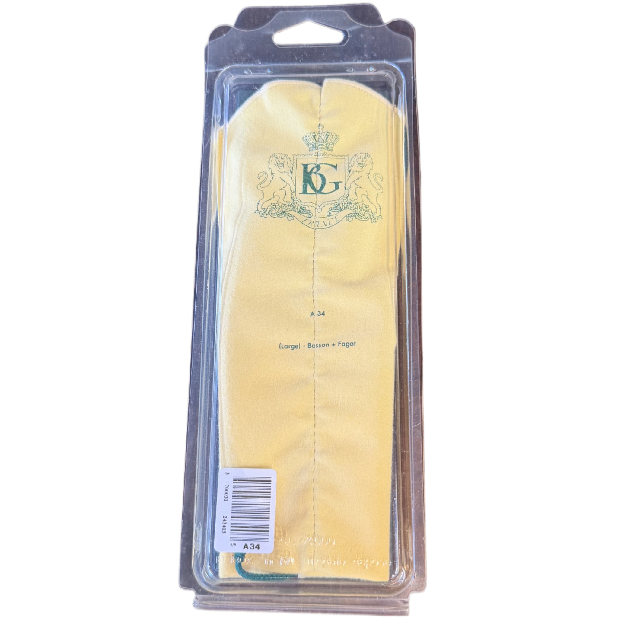 BG France - A34 - Chamoe Swab for Bassoon (Bottom Joint) - Yellow Finish