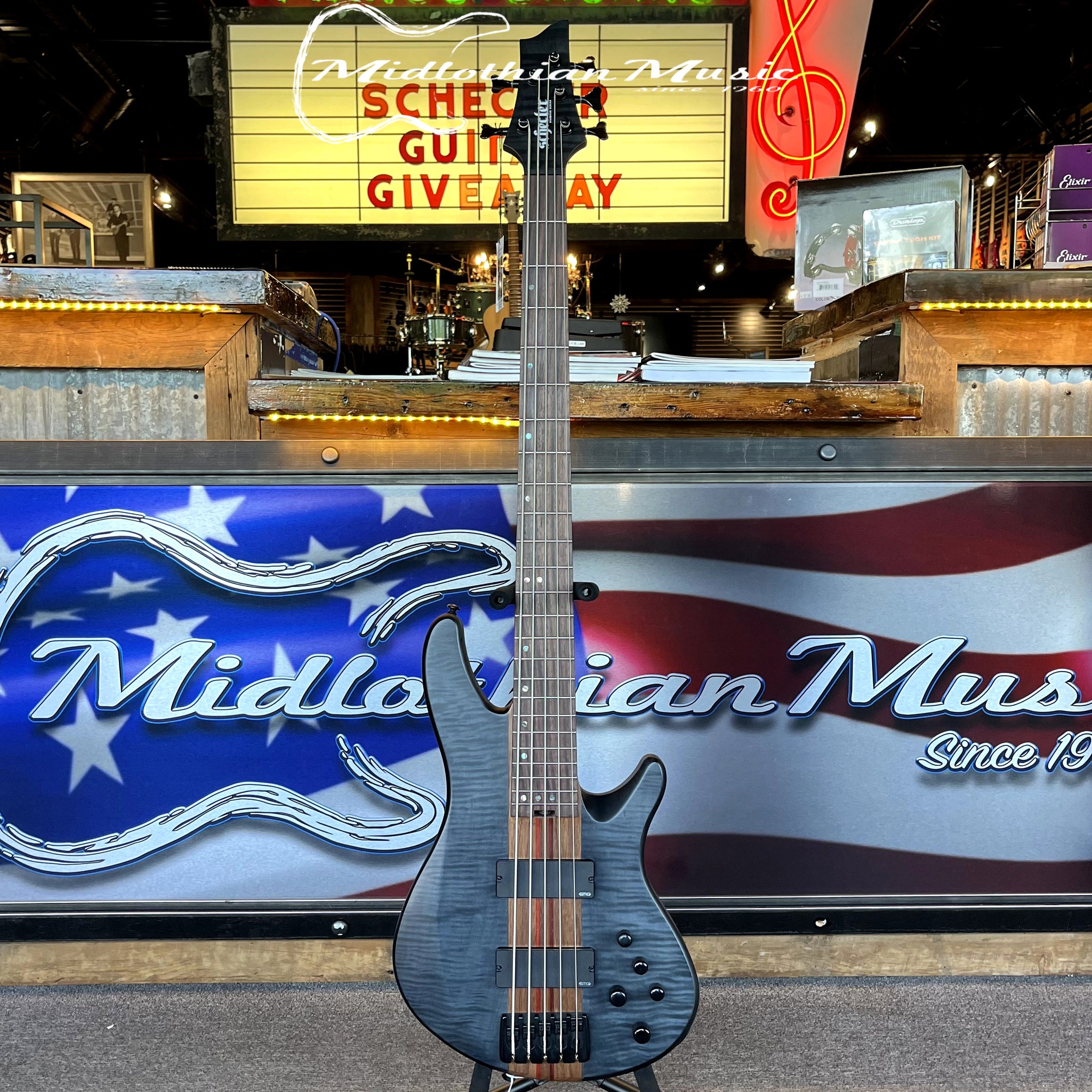 Schecter - Charles Berthoud - CB-5 - 5-String Active Bass Guitar - See Through Black Satin Finish