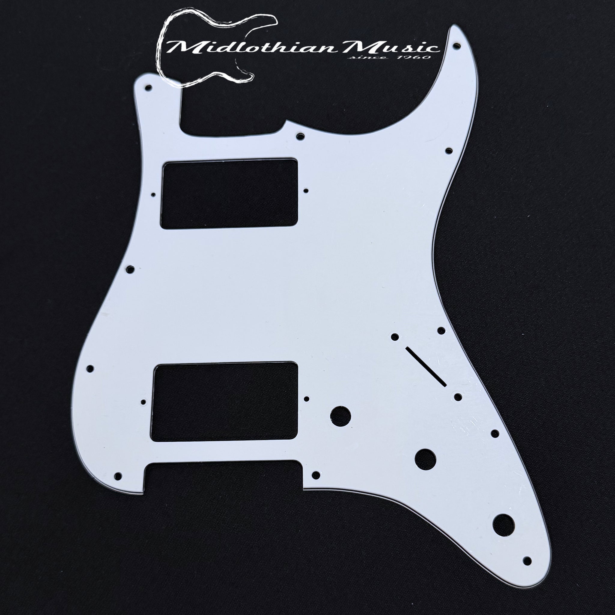Wd Pickguards WD Pickguards - Stratocaster Style (HH Pickups) - White Pickguard USED
