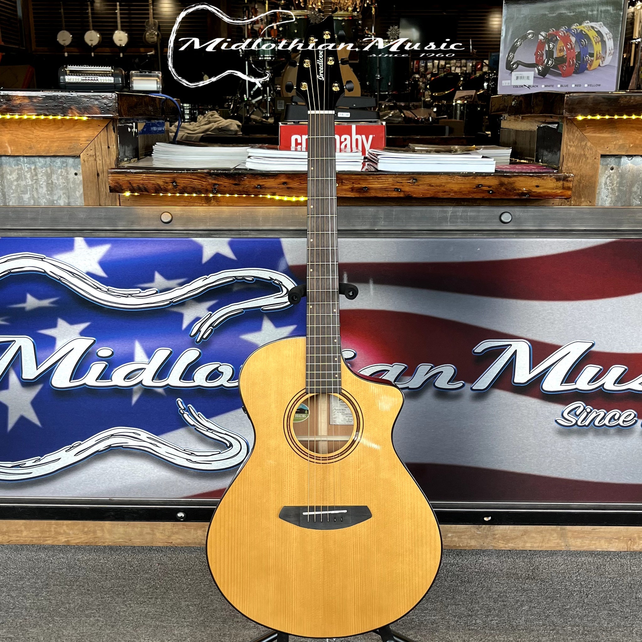 Breedlove - Organic Performer Pro Concert CE Acoustic-Electric w/Case - Aged Toner w/Suede Burst Back Finish