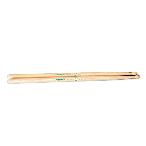 Regal 5B By Calato - Wood Tip US Hickory Drum Sticks - (1 Pair) (RARE w/Green Stick Man)
