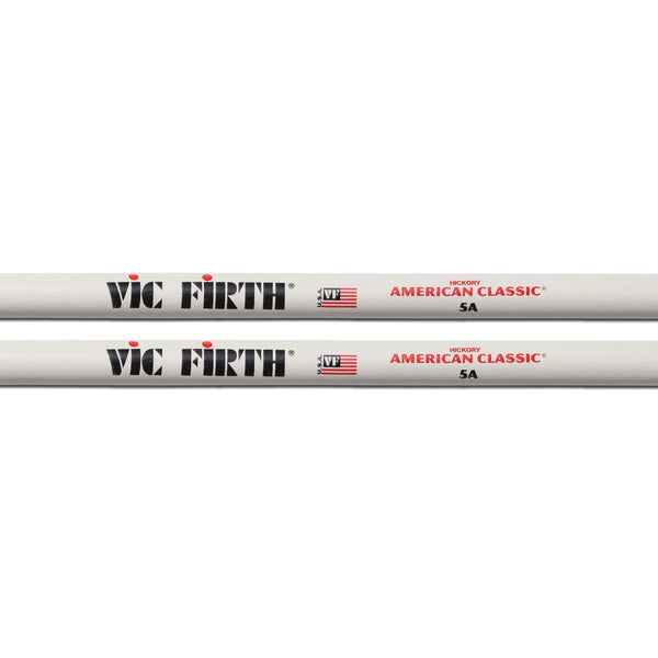 Vic Firth American Classic 5A Hickory Drumsticks - White Finish (1 Pair)