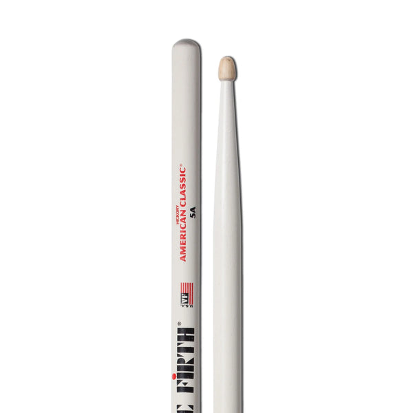 Vic Firth American Classic 5A Hickory Drumsticks - White Finish (1 Pair)
