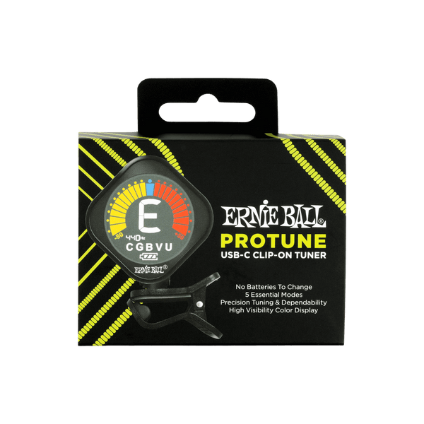 Ernie Ball - ProTune USB-C Rechargeable Clip-On Tuner - Black Finish