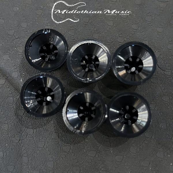 Fender Style Amplifier Knobs - Silver/Black (Set Of 6)
