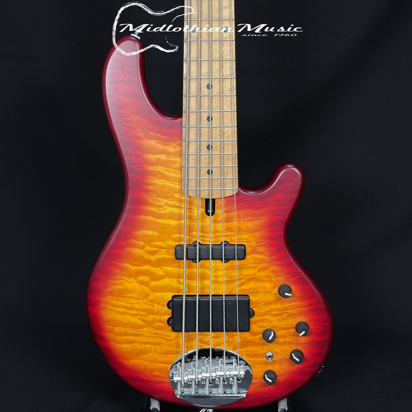 Lakland Skyline 55-02 Deluxe 5-String Bass - Quilted Satin Cherry Sunburst (210911284)