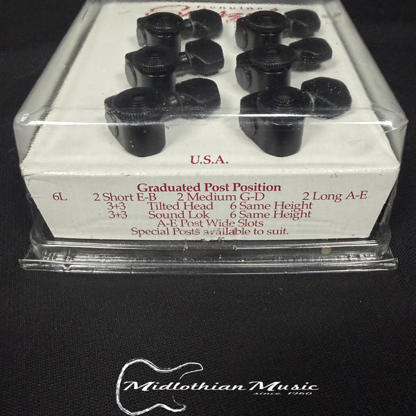Sperzel Professional USA - 6L T/L Black - Tuners (Designed For 6-In Line Guitars)