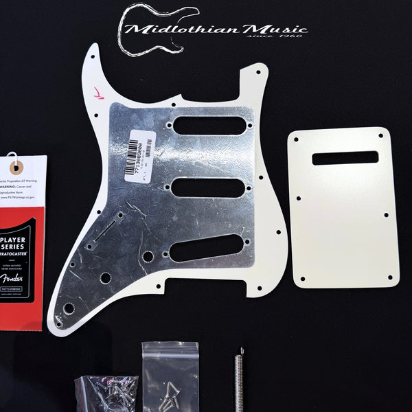 Fender Stratocaster Pickguard Set, Back Plate, Screws - White & Off-White Finish USED