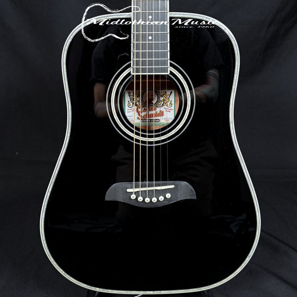 Oscar Schmidt - OG1B-A 3/4 Dreadnought Acoustic Guitar - Black Gloss Finish