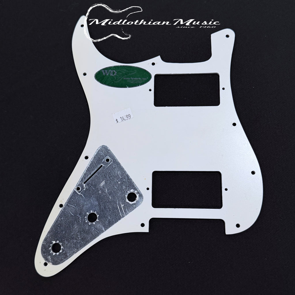 Wd Pickguards WD Pickguards - Stratocaster Style (HH Pickups) - White Pickguard USED
