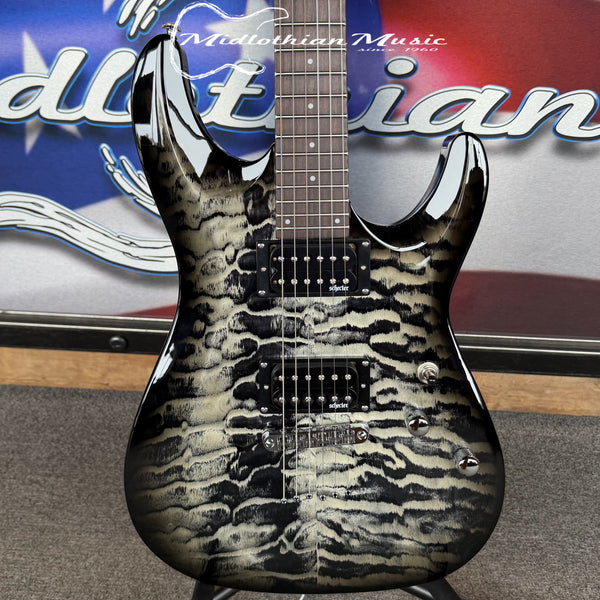 Schecter - C-6 Plus Electric Guitar - Charcoal Burst Finish - Unique Stunning Pattern!