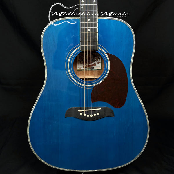 Oscar Schmidt - OG2 Dreadnought 6-String Acoustic Guitar - Blue Finish