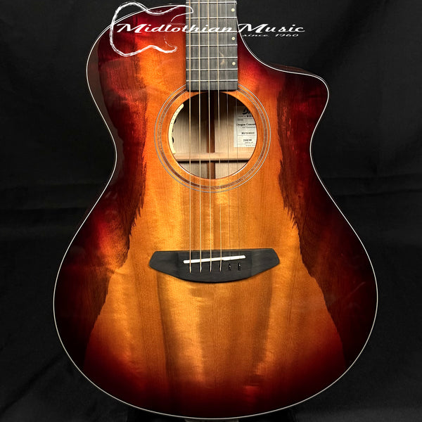 Breedlove - Oregon Concert Old Fashioned CE - Acoustic/Electric Guitar - Myrtlewood Orange/Red Gloss Finish