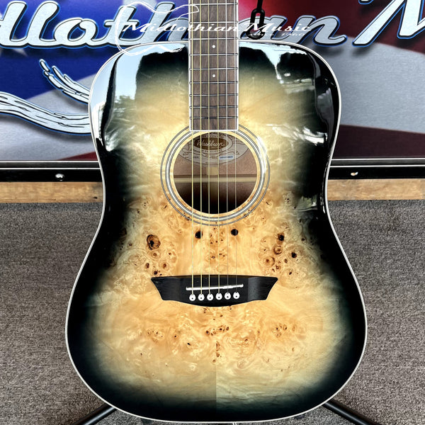 Washburn - Deep Forest Burl - 6-String Dreadnought Acoustic Guitar - Black Fade Gloss
