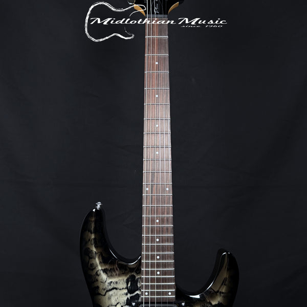 Schecter - C-6 Plus Electric Guitar - Charcoal Burst Finish - Unique Stunning Pattern!
