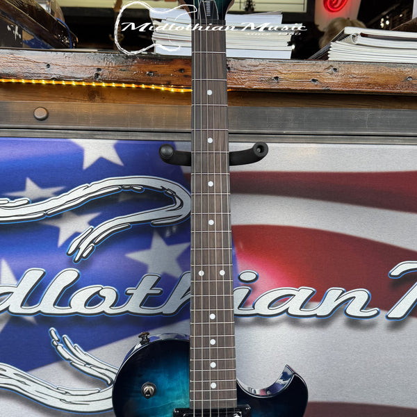 Schecter - Solo-II Standard Electric Guitar - Ocean Blue Burst Burl Gloss Finish