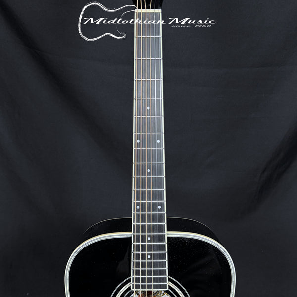 Oscar Schmidt - OG1B-A 3/4 Dreadnought Acoustic Guitar - Black Gloss Finish