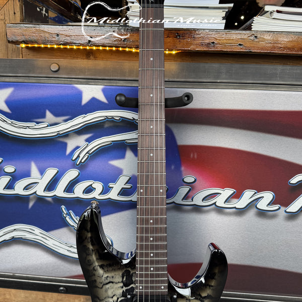 Schecter - C-6 Plus Electric Guitar - Charcoal Burst Finish - Unique Stunning Pattern!
