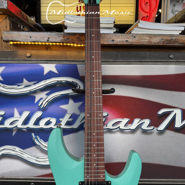 Schecter C-6 Deluxe - 6-String Electric Guitar - Satin Aqua Finish USED