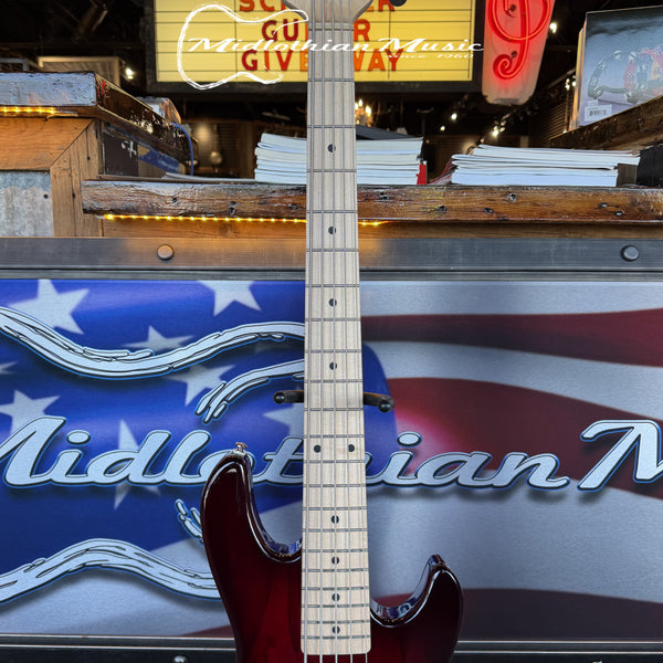 G&L Tribute L-2500 - 5-String Active Bass Guitar - Red Burst Finish