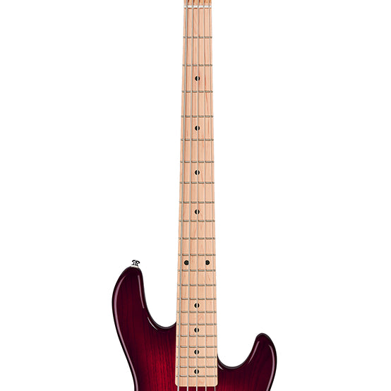 G&L Tribute L-2500 - 5-String Active Bass Guitar - Red Burst Finish