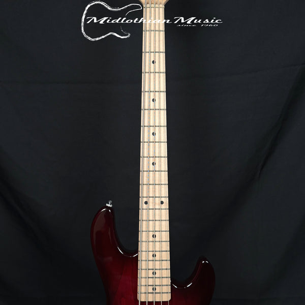 G&L Tribute L-2500 - 5-String Active Bass Guitar - Red Burst Finish