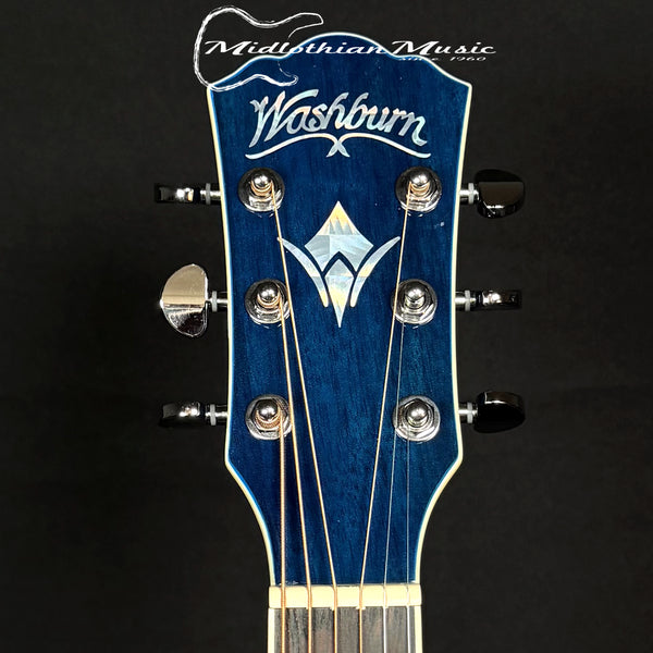 Washburn Festival EA15 Acoustic-Electric Guitar - Transparent Blue Gloss Finish