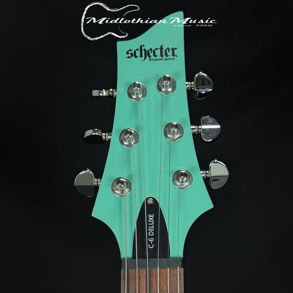 Schecter C-6 Deluxe - 6-String Electric Guitar - Satin Aqua Finish USED